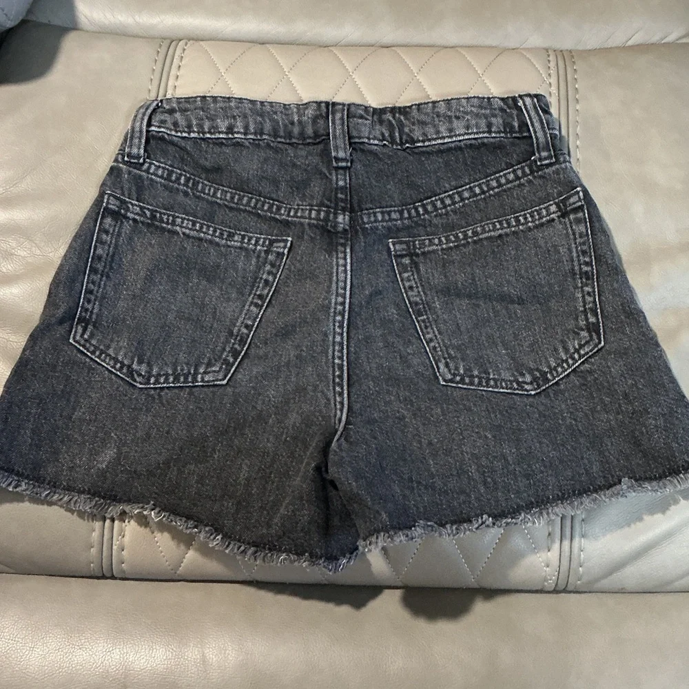 GAP Washed Black High-Rise Denim Shorts